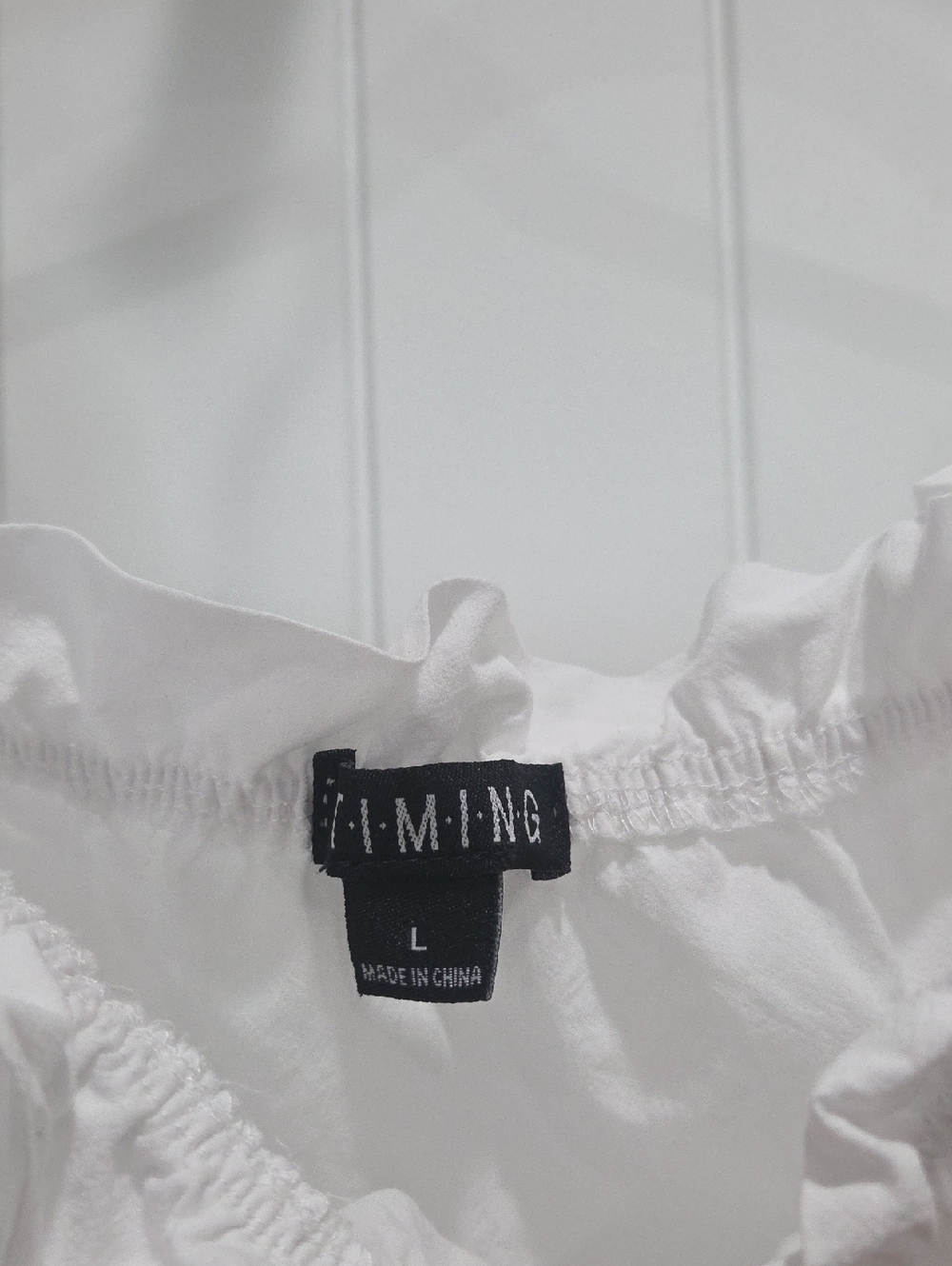 Timing Off The Shoulder, Cotton Embroidered White Blouse, Large - Picture 4 of 6